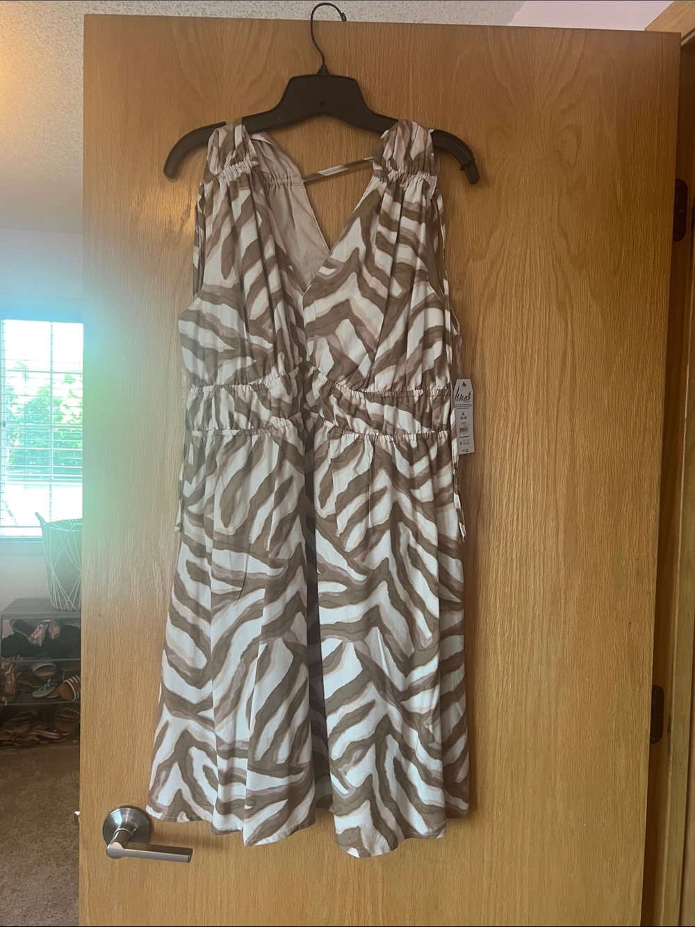 Sleeveless Brown Zebra Print dress